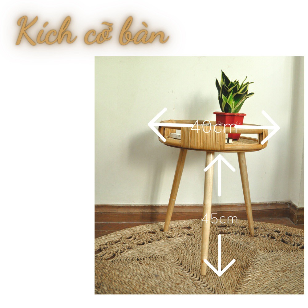 Bàn trà mây Fenny HOME MÂY - Sản phẩm lắp ghép đơn giản cho trang trí nội thất