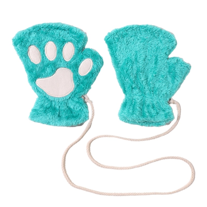 Găng Tay Nửa Ngón Hình Móng Vuốt Gấu Hoạt Hình Có Thể Chạm Màn Hình Cảm Ứng Co Giãn Cho Thanh Thiếu Niên