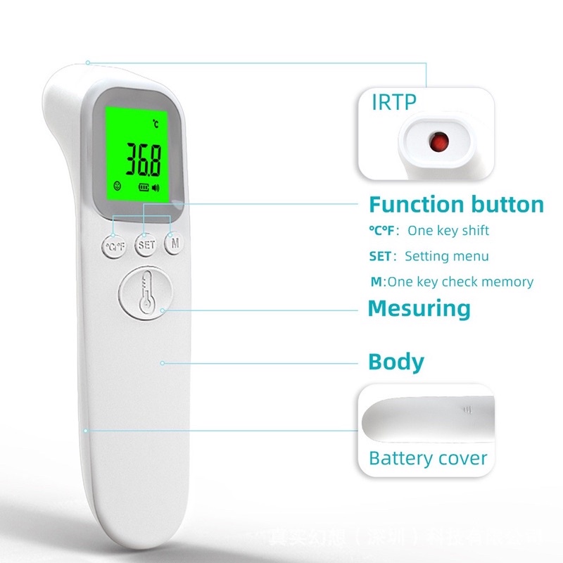 Tặng pin- Nhiệt kế hồng ngoại đo nhiệt độ infrared Thermometer Fx 803