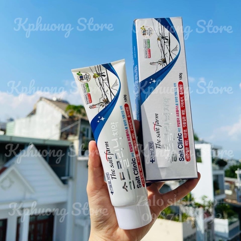 Kem Đánh Trắng  Răng Muối Hồng Salt Clinic 180g Hàn Quốc