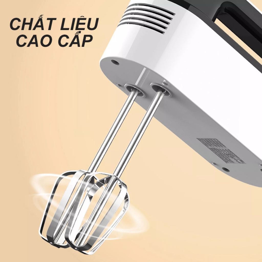 Máy Đánh Trứng Cầm Tay Mini Ostini, Máy Đánh Kem, Nhào Bột, Tạo Bọt 5 Cấp Độ - TẶNG KÈM ĐẾ ĐỂ BÀN VÀ MUỖNG TÁCH TRỨNG