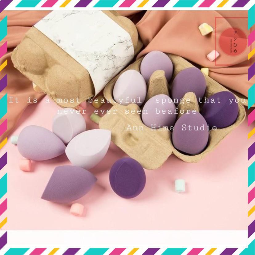 Set 4 bông mút trang điểm hình trứng - Có hộp đựng