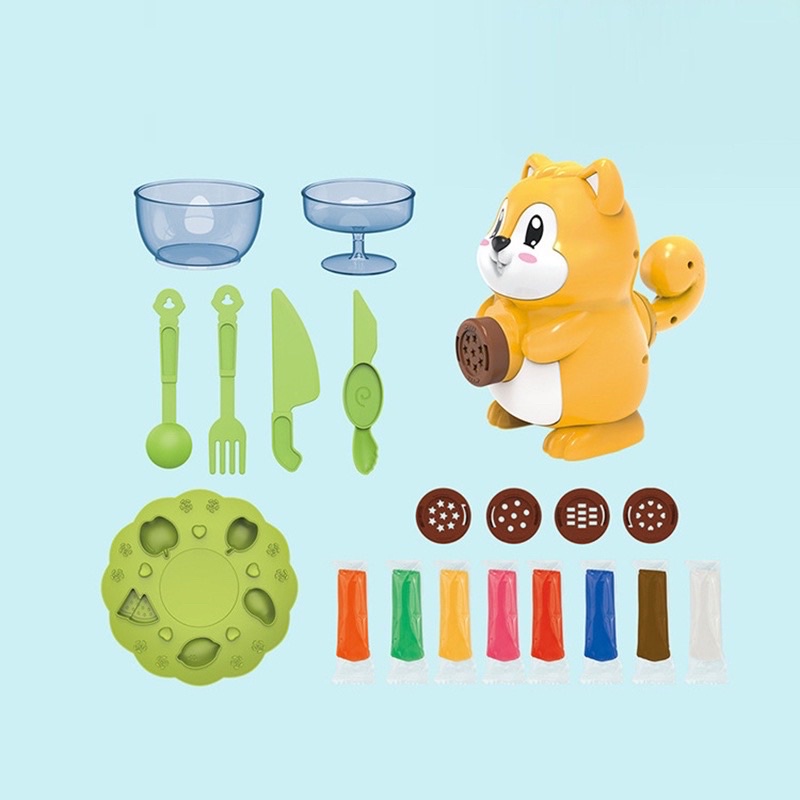 Đồ Chơi Đất Nặn An Toàn Cho Bé, được làm từ bột mì ăn được - Có 2 mẫu Máy Bay & Sóc Nâu