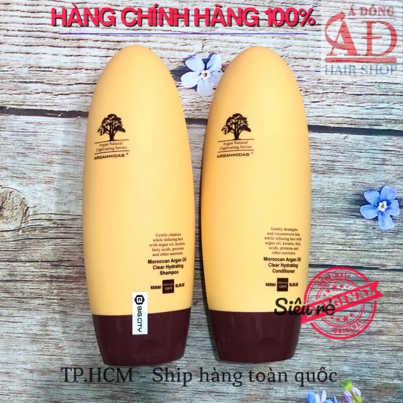 [Chính hãng] [Siêu rẻ] BỘ DẦU GỘI và DẦU XÃ ARGANMIDAS CANADA SIÊU MƯỢT 450ml