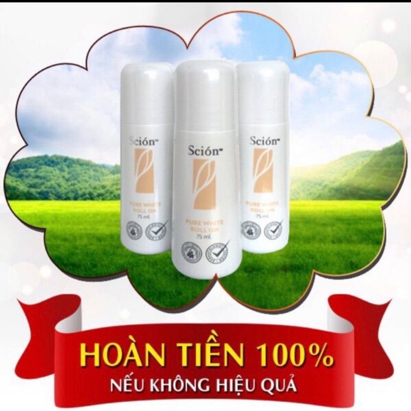 [CHÍNH HÃNG] LĂN KHỬ MÙI HÔI Scion * Trị Hôi Thâm Nách Scion Pure White 75ml Roll On Nuskin