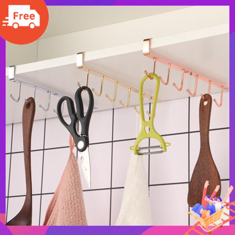 Giá treo đồ dùng nhà bếp đa năng để treo cốc ly dụng cụ nấu ăn bằng sắt tiện lợi