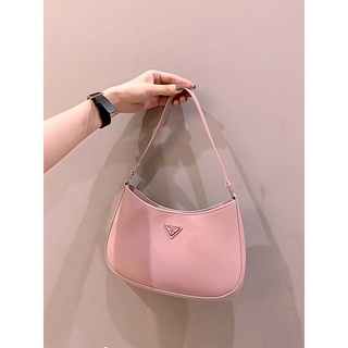 Túi kẹp nách prada cleo hồng mini fullbox túi vải hãg