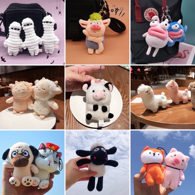 Móc treo gấu bông dễ thương Lava/Totoro/Heo/ gắn balo-túi-chìa khoá hot trend