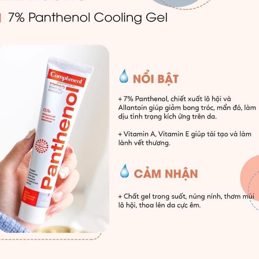 Gel Dưỡng B5 Compliment Làm Dịu Phục Hồi Da Cooling Gel 7% Panthenol Nga - 75ml