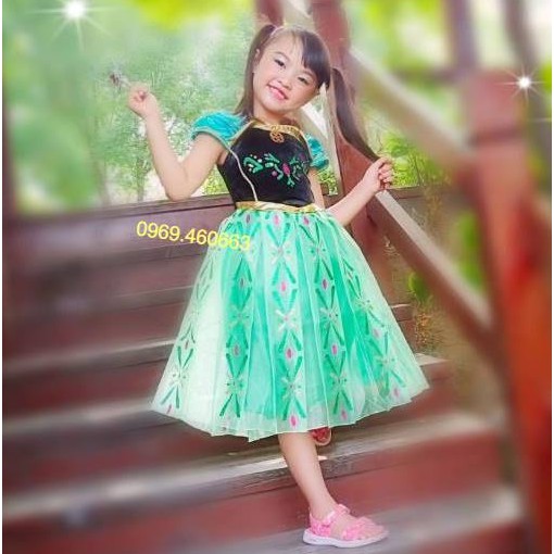 🔥Xả Hàng🔥 Váy Đầm Anna. Váy Đầm công chúa Anna cho bé cao cấp Kèm Phụ Kiện