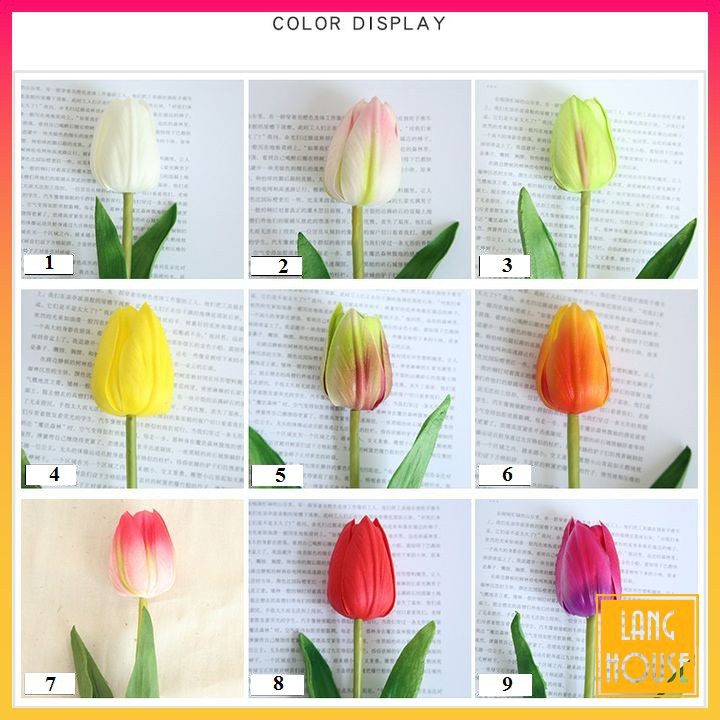 Hoa Giả Hoa Lụa - HOA TULIP CAO CẤP Dài 46cm