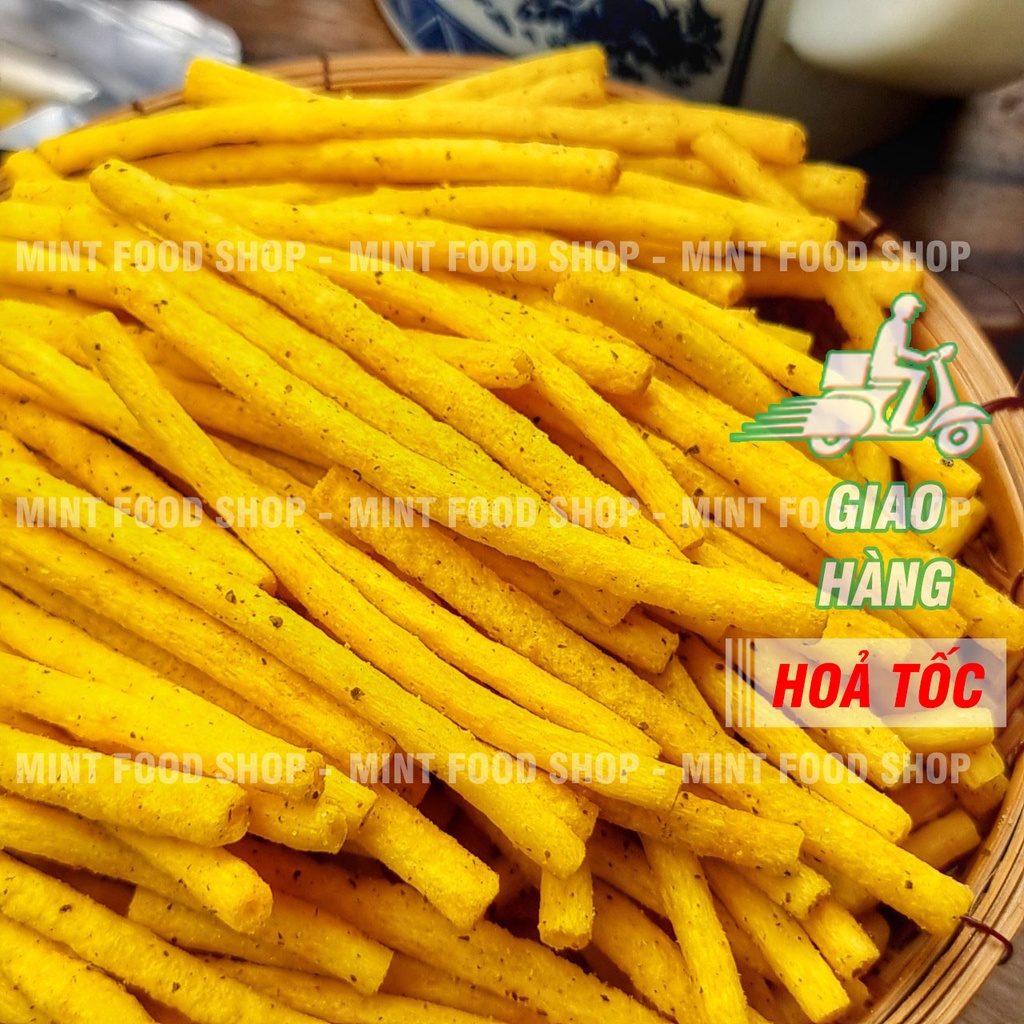 Khoai Tây Sấy Giòn Dạng Ống - Lắc Bột Phô Mai - Trứng Muối - Mắm Hành - Túi 500gr