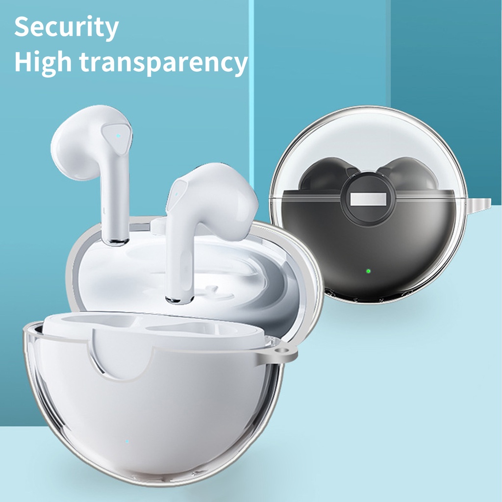 Vỏ bảo vệ hộp sạc tai nghe LENOVO LP80 trong suốt tương thích bluetooth chống rơi kèm móc