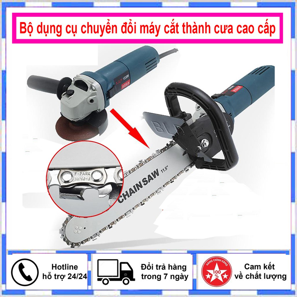 Bộ chuyển đổi máy mài thành máy cưa xích đa năng có tra nhớt tự động