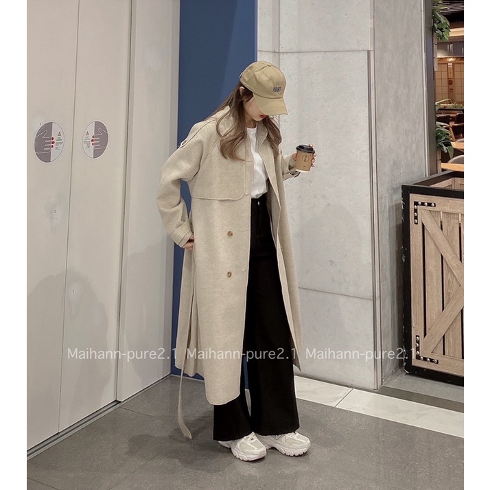 Áo dạ nỉ thiết kế dáng dài hàn quốc | BigBuy360 - bigbuy360.vn