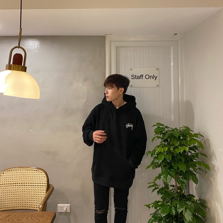 HOODIE STUSSY BLACK UNIVERSE SHOP CHẤT NỈ BÔNG