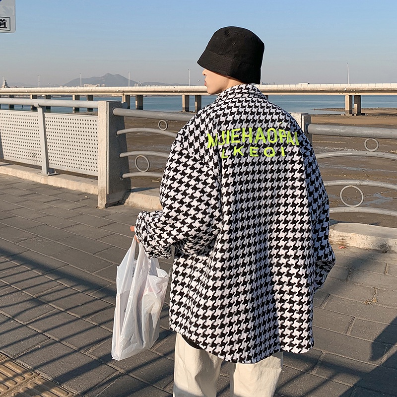 Áo Sơ Mi Tay Dài Dáng Rộng Phong Cách Hong Kong Cổ Điển Cho Nam Tf1