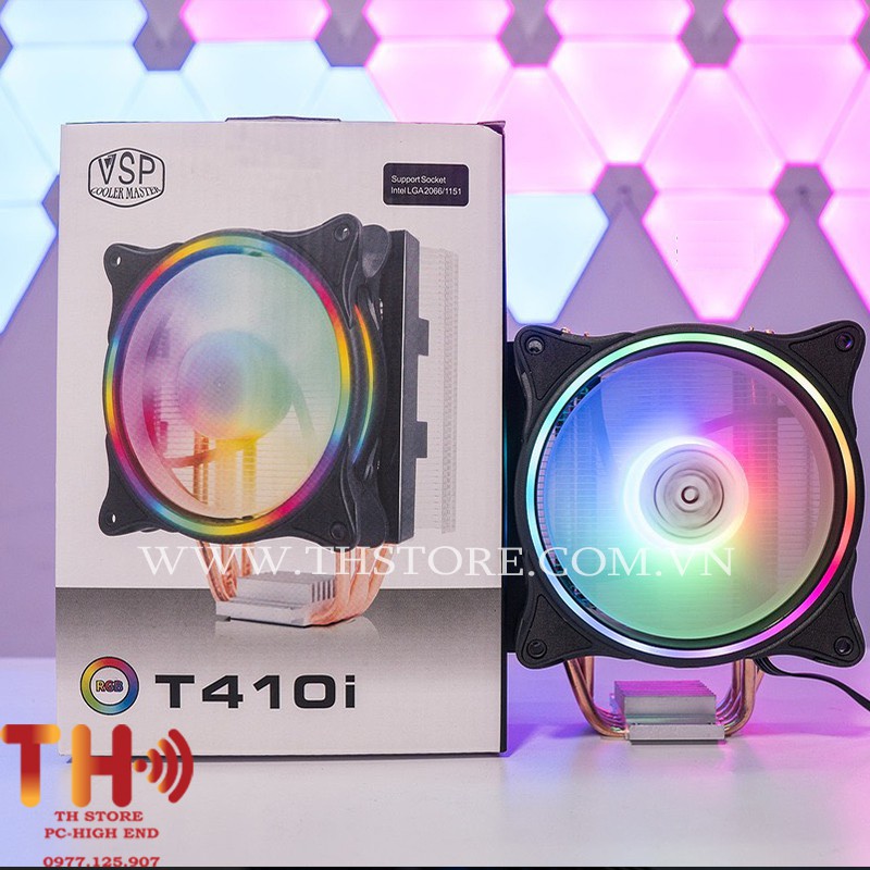 Quạt Tản nhiệt CPU VSP T410i Fan 12cm RGB hỗ trợ AMD Intel