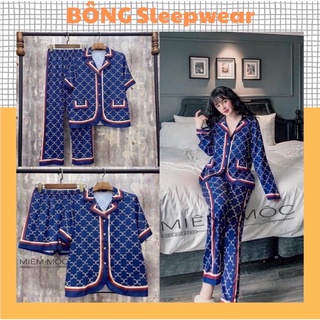 Siêu phẩm HOT thời đại - Set PIZAMA cao cấp sang chảnh G U C C I phối, Chất liệu latin bao mịn đẹp