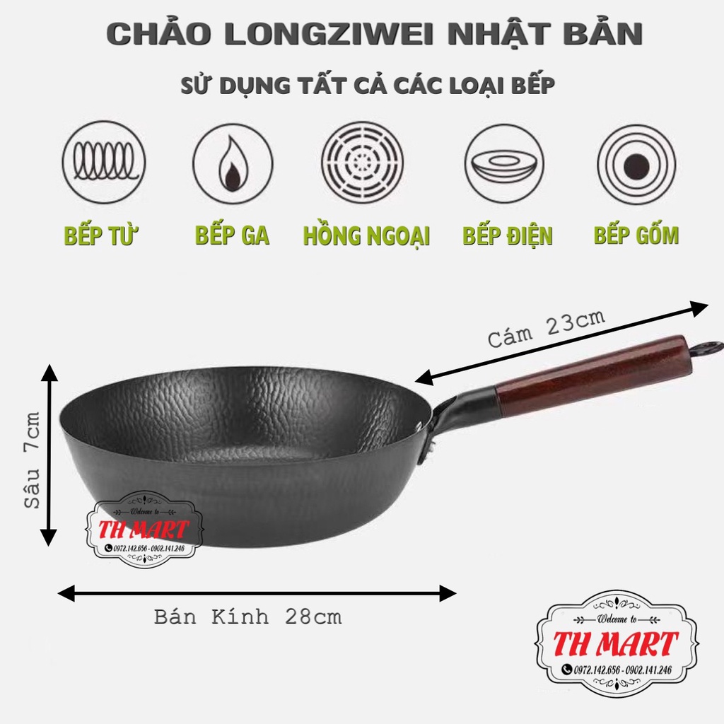 Chảo chống dính sâu lòng cao cấp nhật bản size 28cm - hàng hót