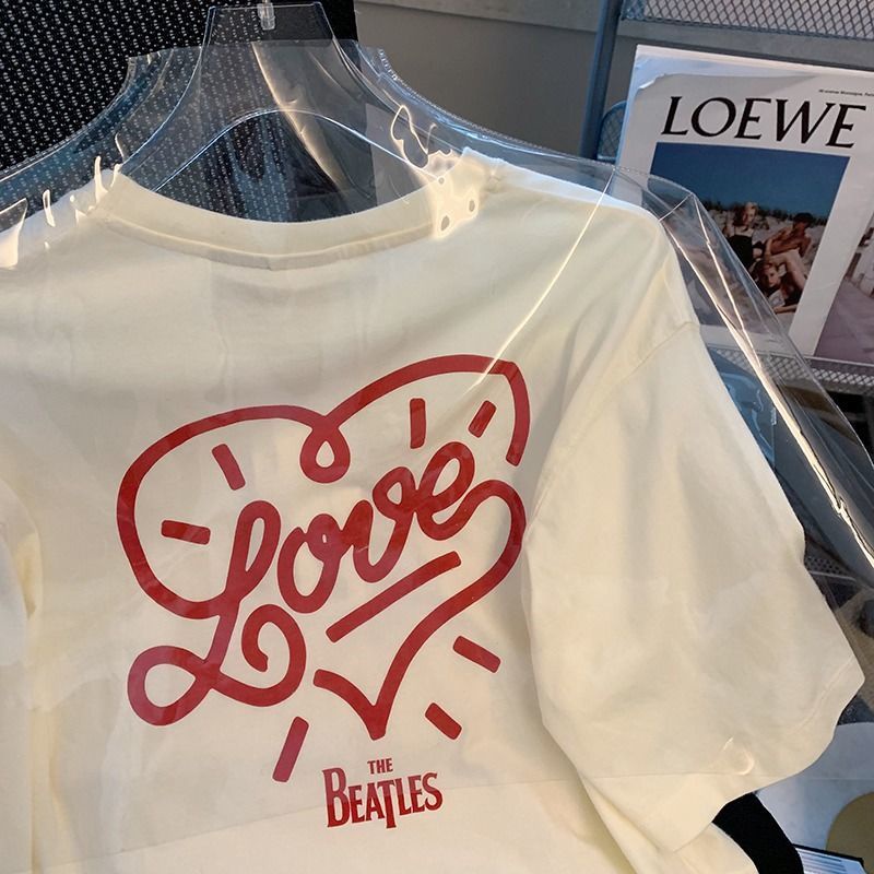 Áo Thun Nữ Tay Ngắn Dáng Rộng In Chữ Thời Trang Xuân Hè Hàng Mới