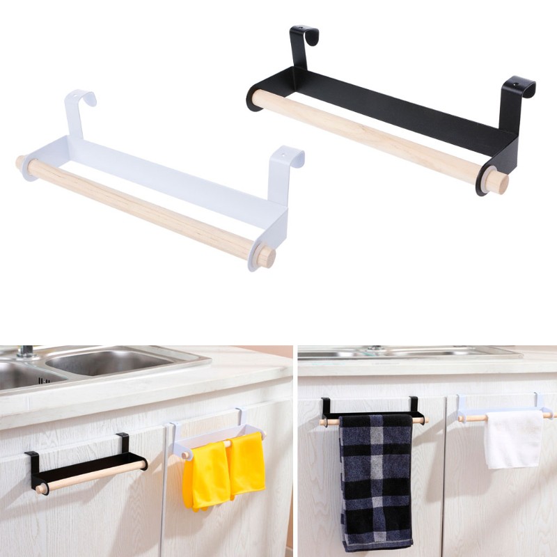 Giá treo cuộn khăn giấy khăn lau gắn cửa tủ nhà bếp tiện lợi