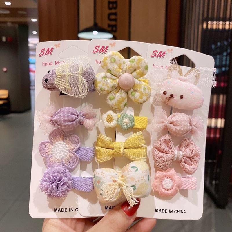 Set vỉ kẹp tóc 4 chiếc dễ thương cho bé