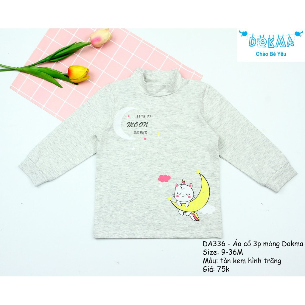 Dokma - Áo cổ 3p mỏng cho bé 9-36m DA336