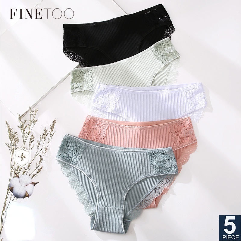 Bộ 5 quần lót FINETOO bằng cotton mịn cho nữ