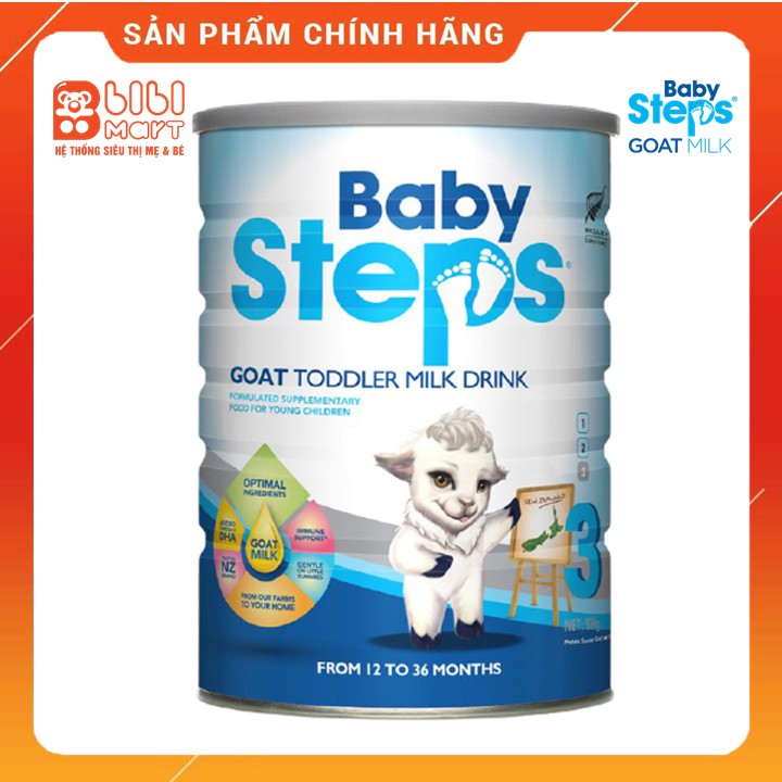 Sữa Dê Công thức Baby Steps Số 3 900g  FREESHIP  giúp bé phát triển thể chất, trí não, tăng cường hệ miễn dịch.