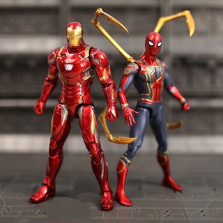 Đồ chơi mô hình búp bê Avengers Justice League có thể phát sáng hoạt nhân vật Người nhện Sắt