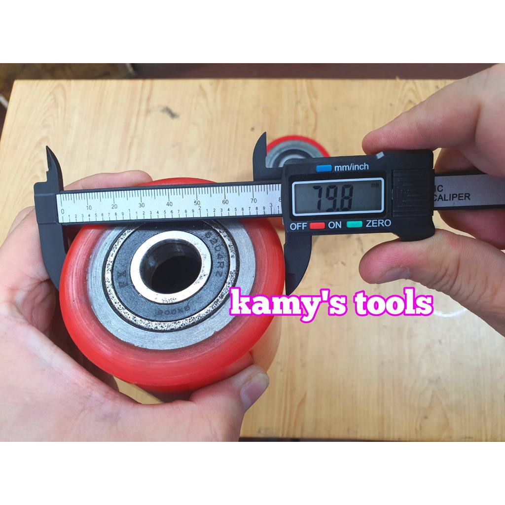 Bánh xe nâng tay PU đỏ 68x73, 70x80