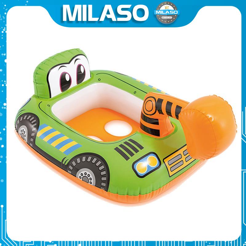 Phao bơi chống lật cho bé MILASO xỏ chân an toàn trẻ em hình ô tô, máy bay, xe công trình đáng yêu SS-001100