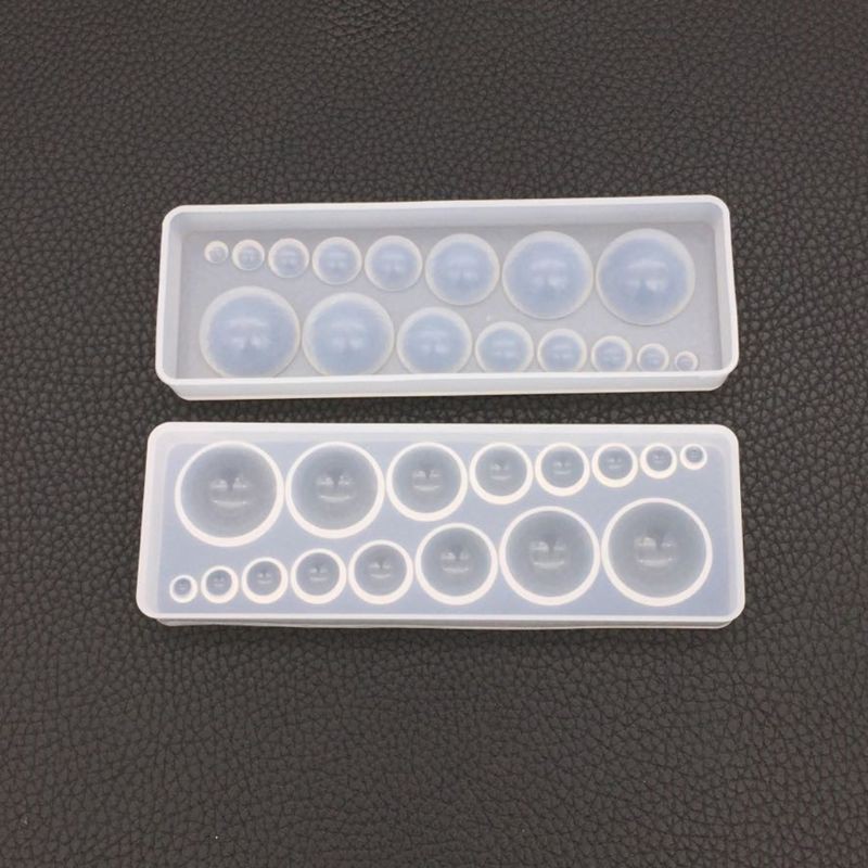 Khuôn nhựa silicon nửa bán cầu 8 size đổ resin làm trang sức
