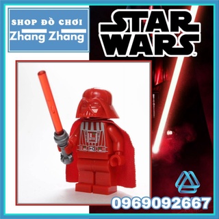 Xếp hình mô hình Star Wars Prototype Red Darth Vader Helmet Minifigures WM297