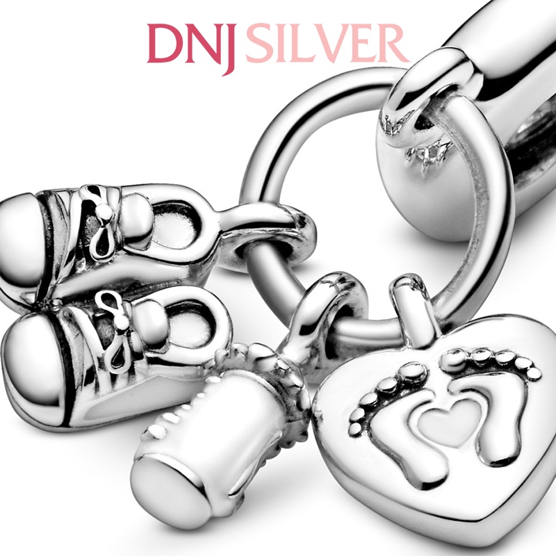 Charm bạc 925 cao cấp, hàng chuẩn bạc - Charm Baby Bottle & Shoes thích hợp để mix vòng tay charm - DN185