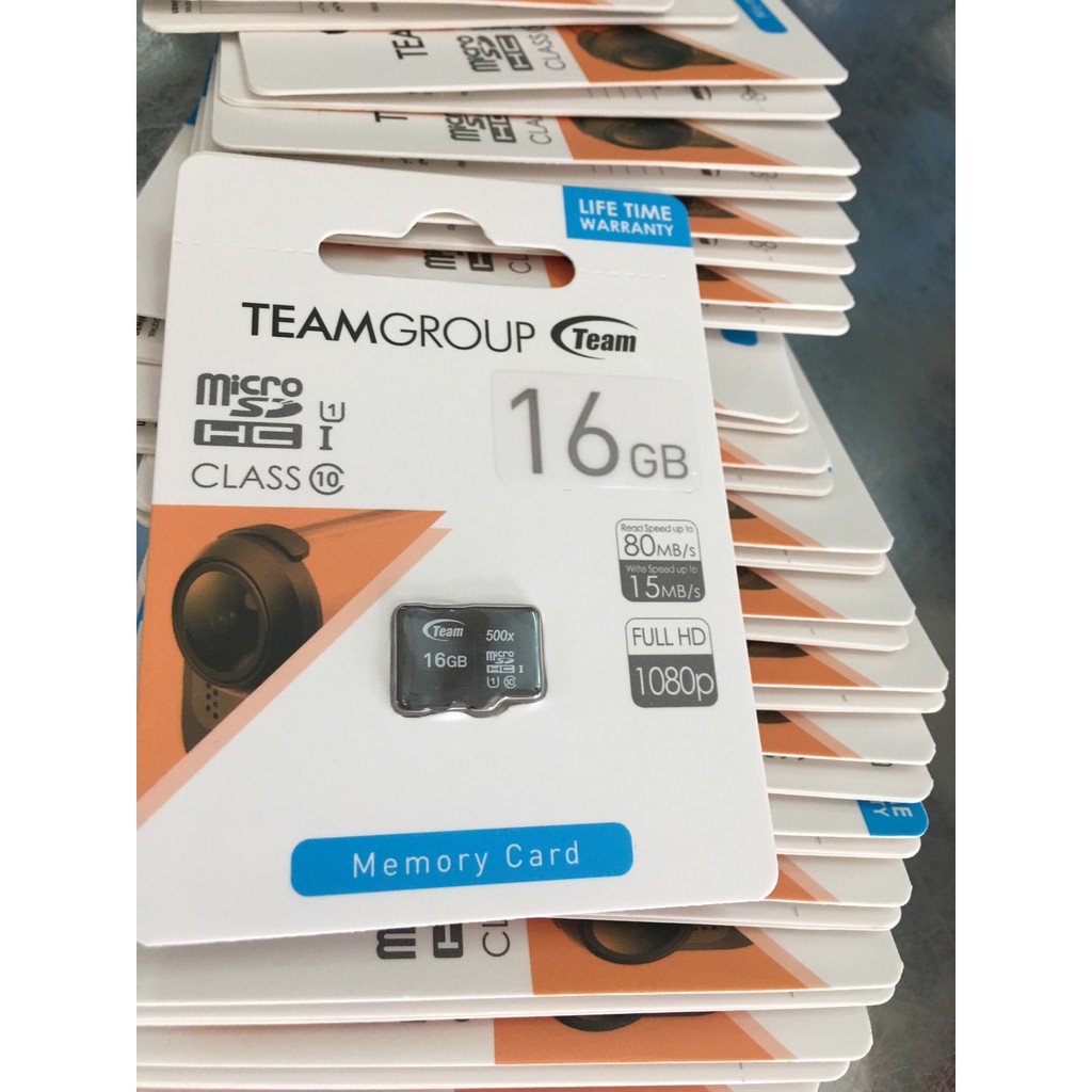 Thẻ nhớ 16GB - Thẻ nhớ 16GB Team Micro SD Class10 chính hãng phân phối