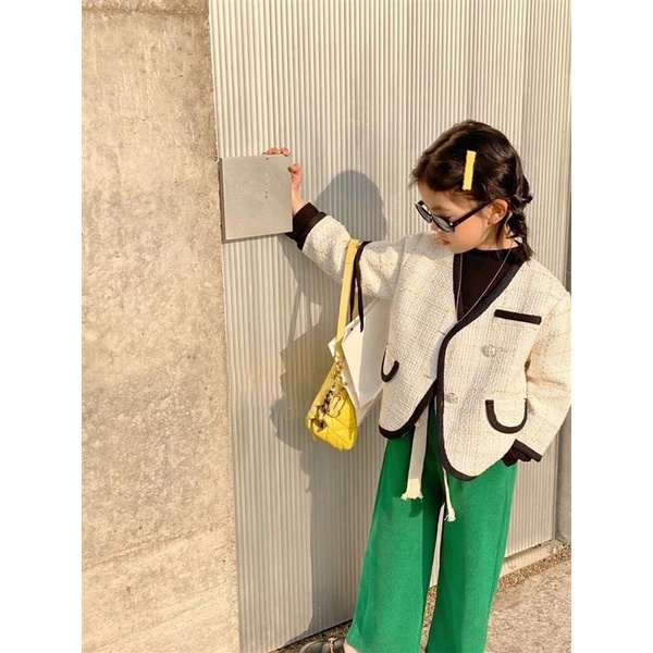 Quần Cotton Ống Rộng Thoải Mái Phong Cách Hàn Quốc Dễ Phối Đồ Cho Bé Gái