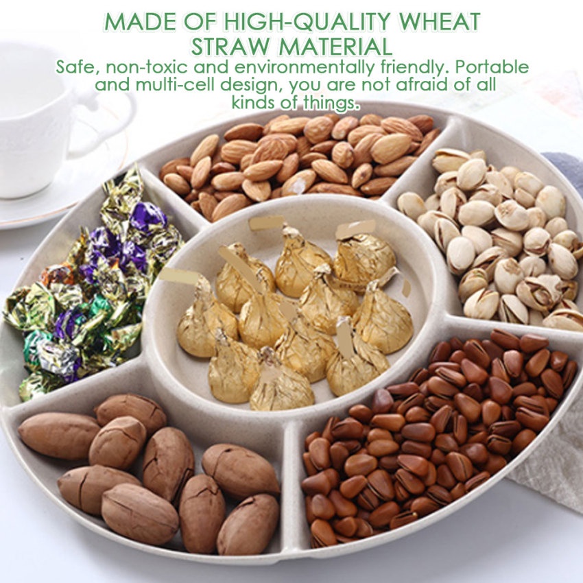 1 Đĩa Đựng Thức Ăn 6 Ngăn Tiện Lợi