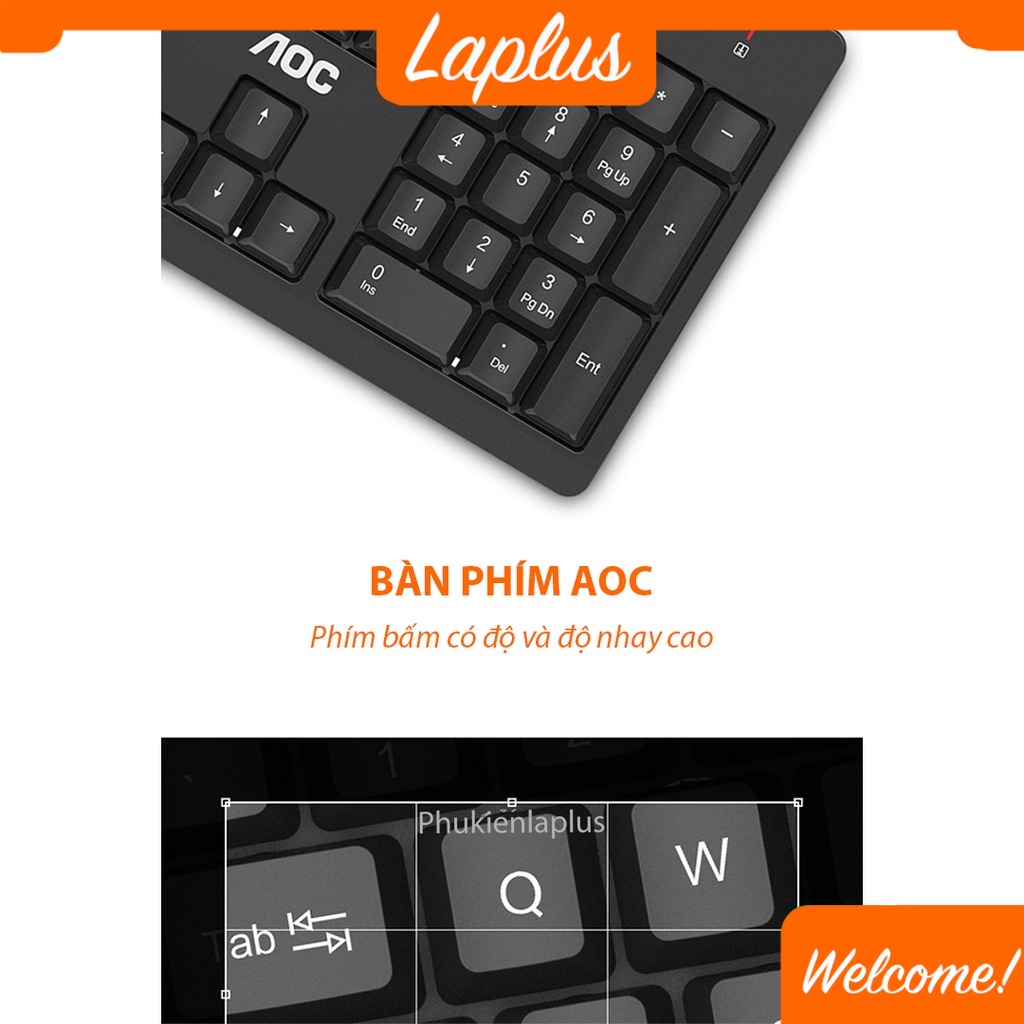 Bàn Phím Có Dây AOC KB161 Thiết Kế Đơn Giản - Phù Hợp Cho Làm Việc Văn Phòng, Học Sinh, Sinh Viên Học Tập, Giải Trí