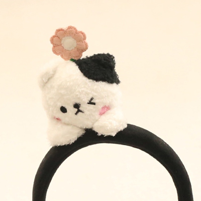 Flgo Băng Đô Cài Tóc Hình Thỏ / Gấu Hoạt Hình Bằng Lông Nhung Dễ Thương Xinh Xắn