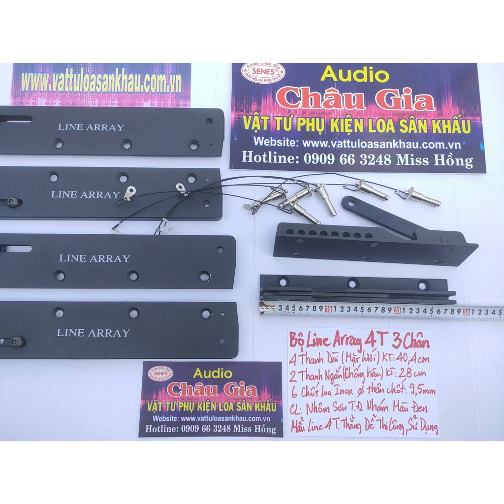 Nẹp loa array, line array 4T 3 chân 1 bộ Audio Châu Gia