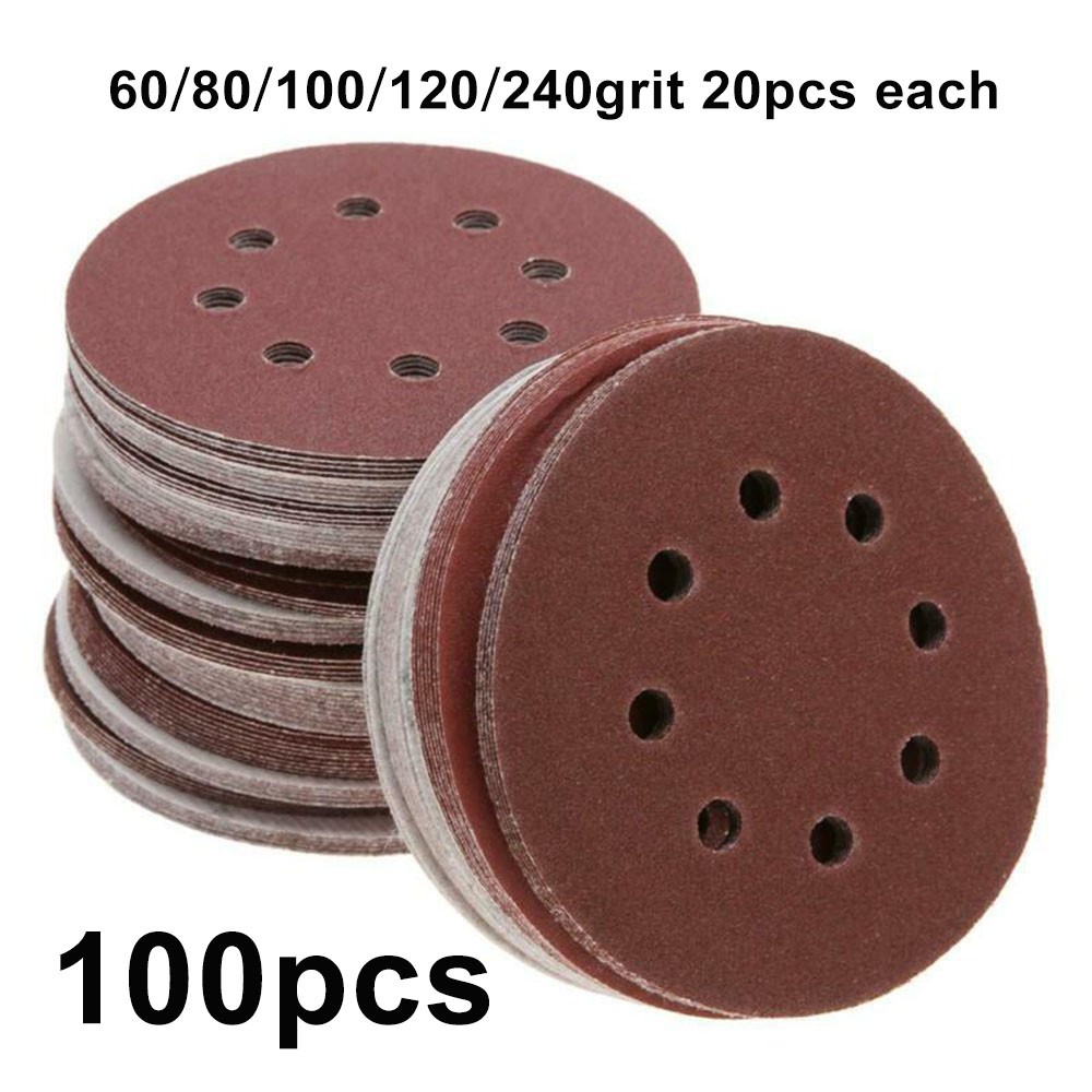 Bộ 100 Đĩa Chà Nhám Gỗ Hình Tròn 125mm Bằng Silicon