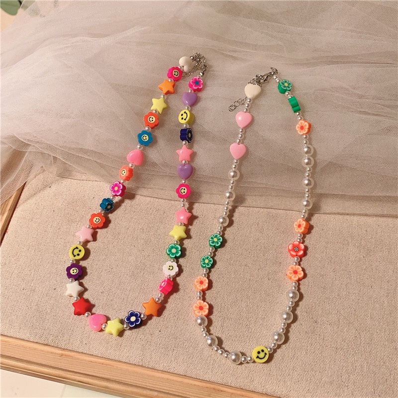 Vòng Cổ Choker Đính Hạt Ngọc Trai/Hoa/Ngôi Sao/Hoa Thời Trang Ngọt Ngào