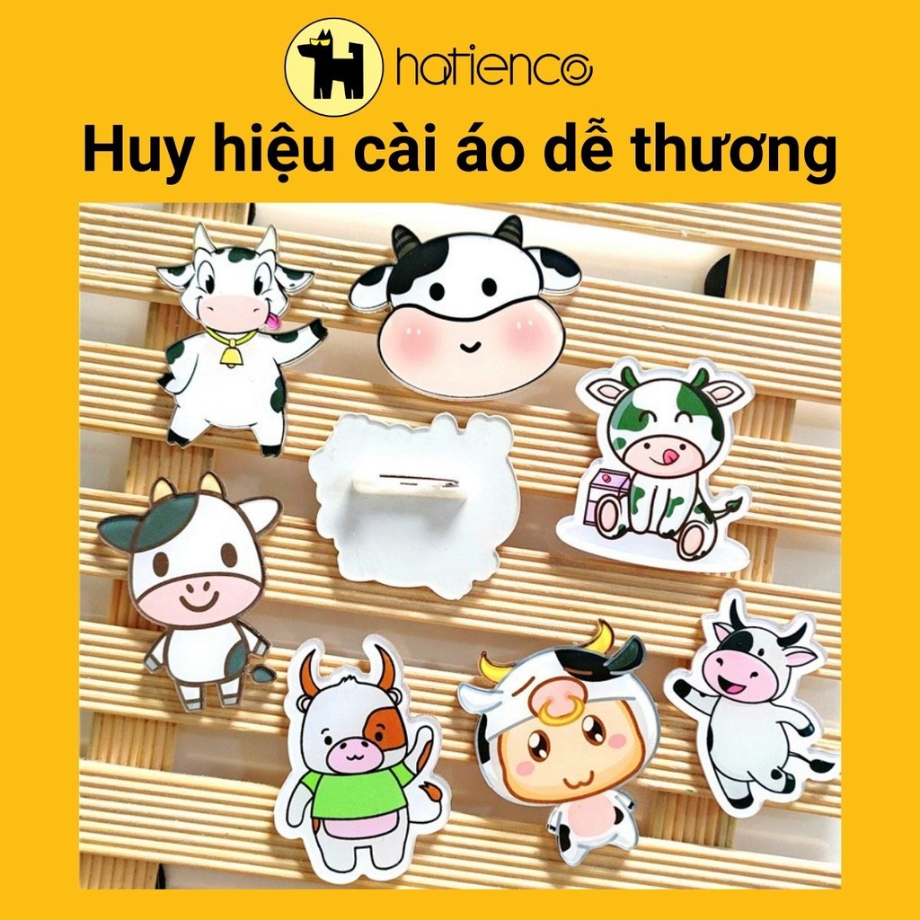 Huy hiệu cài áo, balo, túi xách hình thú dễ thương
