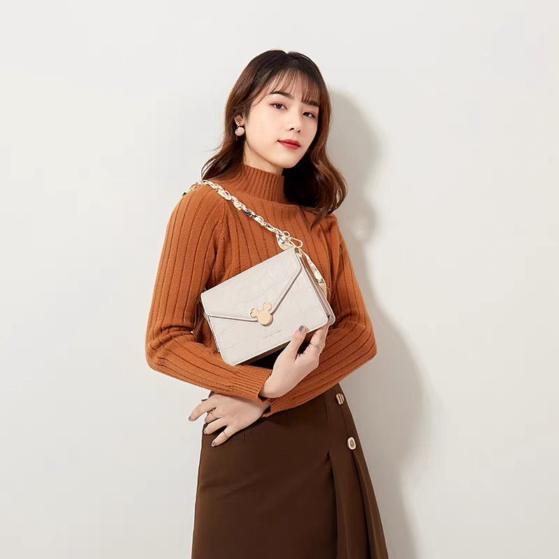 Faya - Túi xách da vân mickey phối khăn T1056