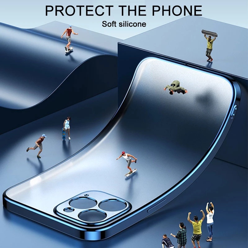 [ỐP LƯNG BẢO VỆ CAMERA] Ốp Lưng Điện Thoại Mềm Trong Suốt Mạ Sang Trọng Cho iPhone 14 pro max 13 12 Pro max