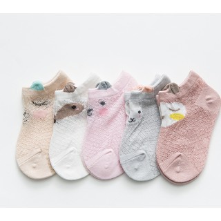 Set 5 tất vớ trẻ em THỎ CON dệt lưới thoáng mát