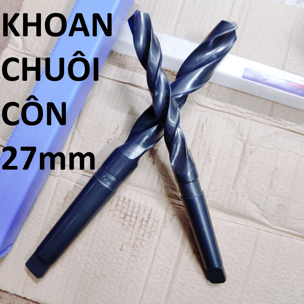 Mũi khoan chuôi côn 27mm, chuôi côn MT3, chiều dài lưỡi 170mm,chiều dài tổng 291mm