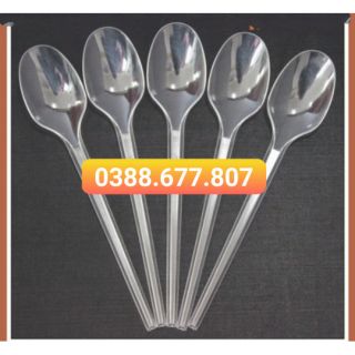 Muỗng Nhựa Trắng Trong Cao Cấp Gói 80 Cái
